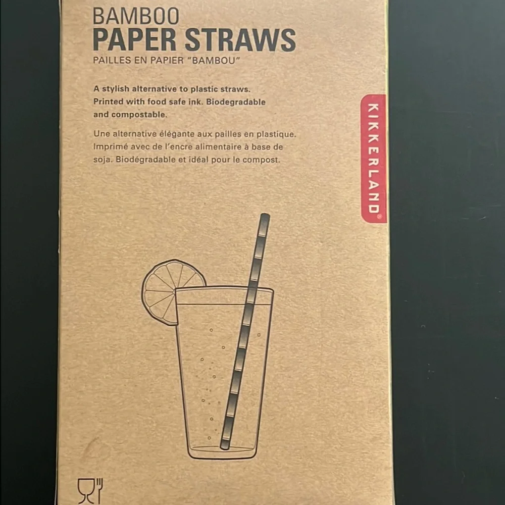 bamboo paper straws 144 count & 36 X-Large straws-biodegradable/eco-friendly-NIB